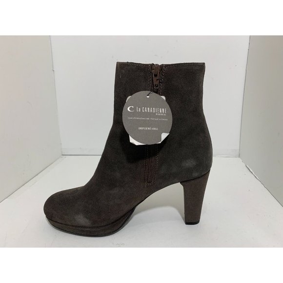 La Canadienne Monacco Ankle Boot Platform Heels Moka Brown Suede US 10 $415 - Picture 8 of 9